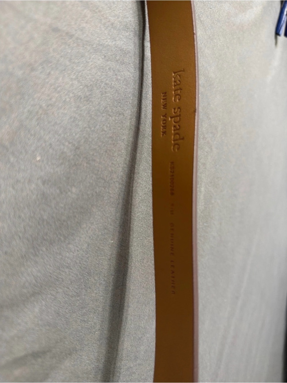 kate spade Men's Tan Leather Belt with Embossed Logo